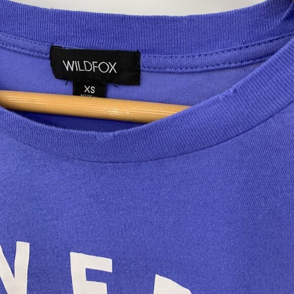 Wildfox Every Hour is Happy Hour Blue Tee Shirt XS - Picture 2 of 6